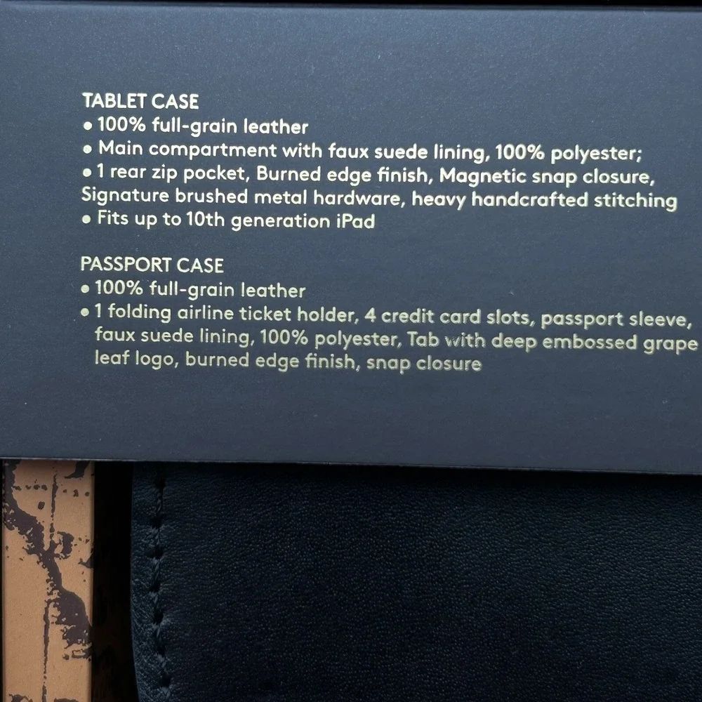 Patricia Nash Leather Tablet Holder & Passport Case Gift Set Black‎ Matching Set